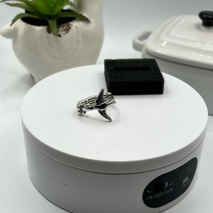 Adjustable Silver Tone Bird Ring NEW